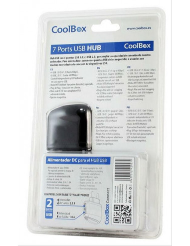 Hub USB Coolbox COO-UPH356A: 7 Portas...
