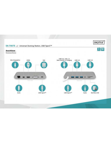Dock Station Digitus Da-70875 Usb-C... Dock Station Digitus Da-70875 Usb-C...