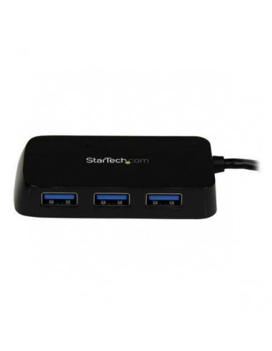 Portable 4 Port Mini USB 3.0 Hub - Black Portable 4 Port Mini USB 3.0 Hub - Black