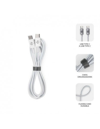 SUBBLIM CABLE PLUS 100W C-C 2m WHITE