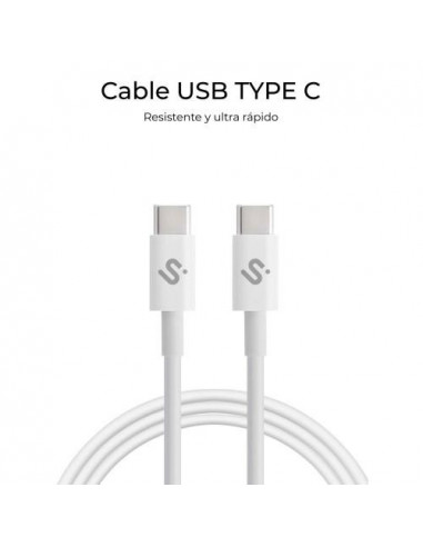 SUBBLIM CABLE PLUS 100W C-C 2m WHITE