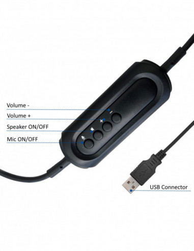 Auscultadores EWENT USB EW3568 - USB,...