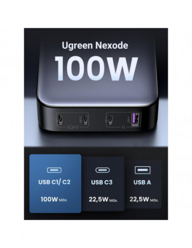 Carregador UGREEN Nexode, 100W, 1...