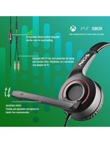 Auscultadores NGS MSX10PRO, Over-Ear,...