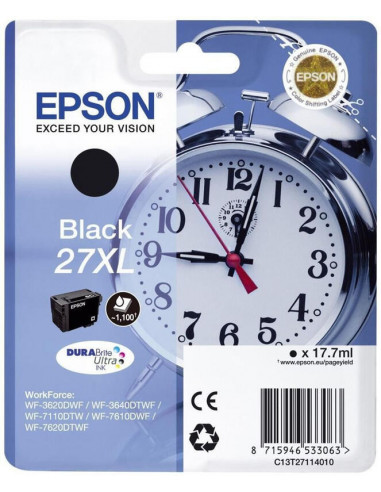 Tinteiro EPSON 27 Preto XL + Alarme...