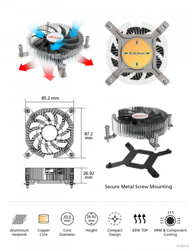 Cooler Akasa S1700 AK-CC6610EP01 Low... Cooler Akasa S1700 AK-CC6610EP01 Low...