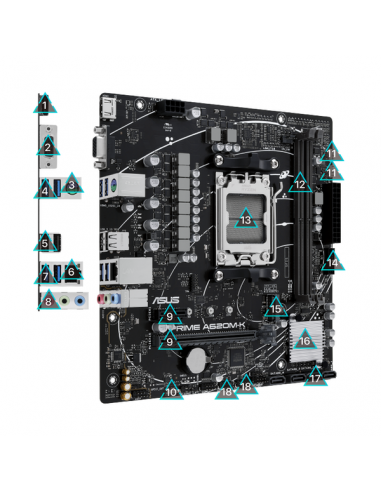 Motherboard Asus PRIME A620M-K, AM5,... Motherboard Asus PRIME A620M-K, AM5,...