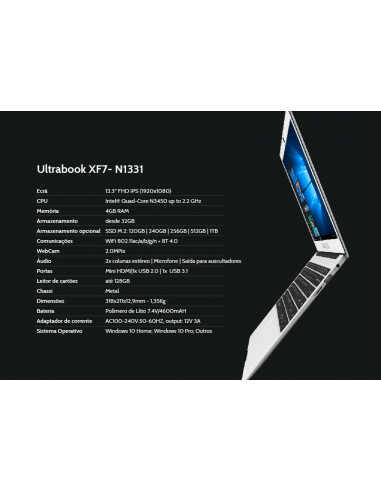 Portátil INSYS XF7-N1331 13.3" FHD,... Portátil INSYS XF7-N1331 13.3" FHD,...