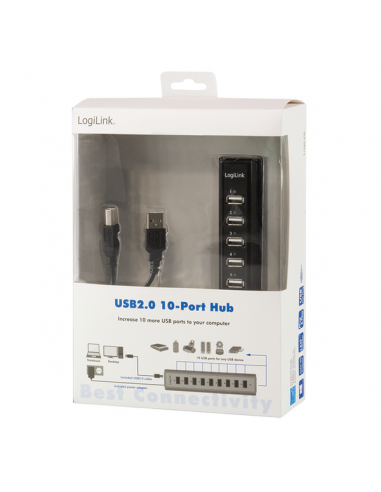 Hub USB2.0 Logilink 10 Portas c/... Hub USB2.0 Logilink 10 Portas c/...