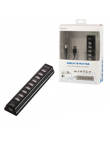 Hub USB2.0 Logilink 10 Portas c/... Hub USB2.0 Logilink 10 Portas c/...