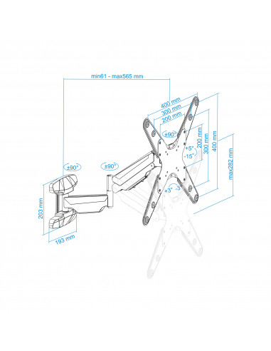 Suporte Parede LCD/TV 23>55p Tooq...
