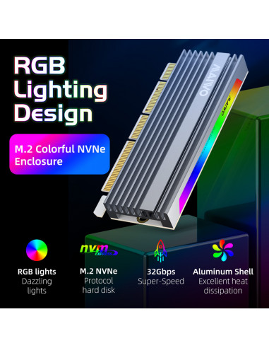 Conversor PCIe x16 -> 1x M.2 NVMe RGB...