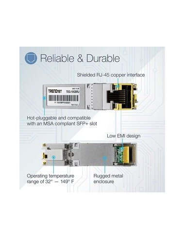 Módulo SFP+ Trendnet TEG-10GBRJ,... Módulo SFP+ Trendnet TEG-10GBRJ,...