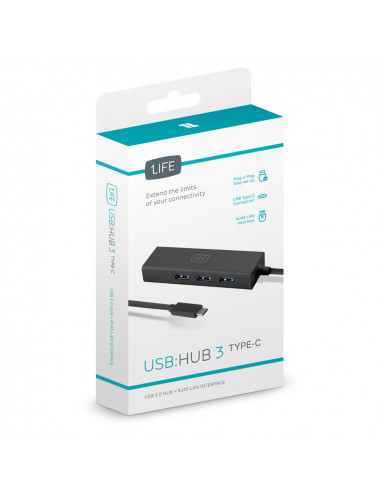 1Life usb: hub 3 Type-C RJ45 Gigabit