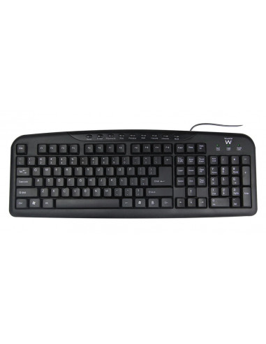 EWENT Teclado USB Multimédia Preto