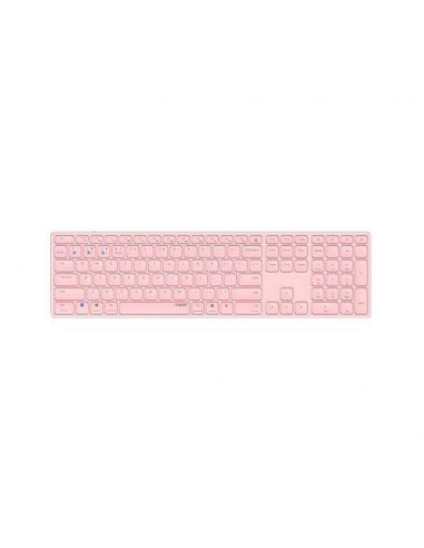 Teclado RAPOO E9800M, Wireless, Rosa,...