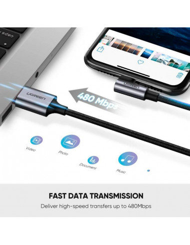 Cabo Lightning  USB 2.0 UGREEN US299 1M Cabo Lightning  USB 2.0 UGREEN US299 1M