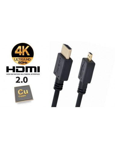 Cabo Micro D Macho para HDMI OEM...