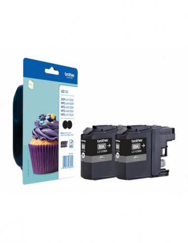 Brother LC123BK - Pack de 2 - Alto...