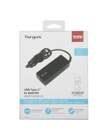 Carregador Targus USB-C 100W PD APA108EU Carregador Targus USB-C 100W PD APA108EU