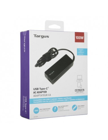Carregador Targus USB-C 100W PD APA108EU Carregador Targus USB-C 100W PD APA108EU