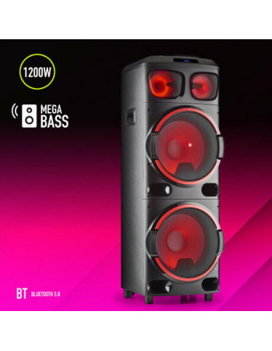 Ngs - Coluna 800w Duplo Subwoofer Bt...