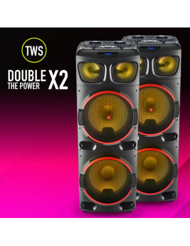 Ngs - Coluna 800w Duplo Subwoofer Bt...