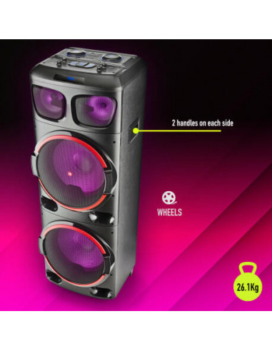 Ngs - Coluna 800w Duplo Subwoofer Bt...