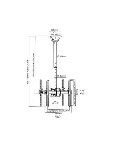 Suporte de Teto Duplo Neomounts para... Suporte de Teto Duplo Neomounts para...