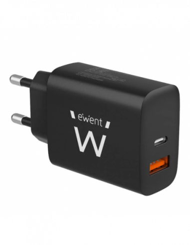 Carregador EWENT EW1319: USB-C/USB-A,...