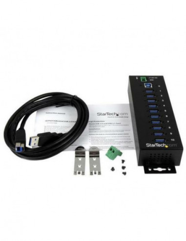 10 Port Industrial USB 3.0 Hub - Metal