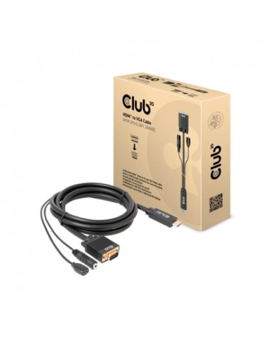 Cabo CLUB3D HDMI-VGA, 2m, 1080p,... Cabo CLUB3D HDMI-VGA, 2m, 1080p,...
