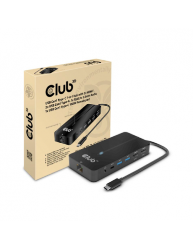 Hub USB CLUB3D Gen1 Tipo-C 7 em 1