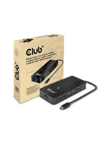 Hub USB CLUB3D Gen1 Tipo-C 7 em 1