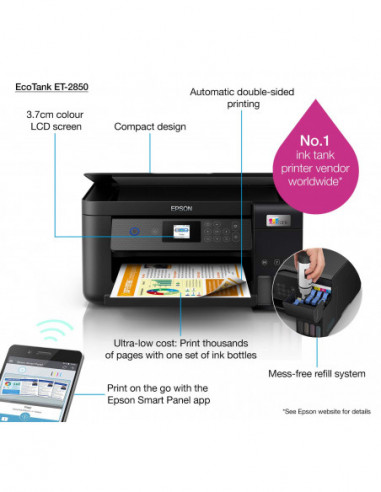 Impressora Epson EcoTank ET-2850 Jato... Impressora Epson EcoTank ET-2850 Jato...