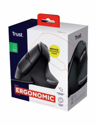 Rato Trust Bayo Ergonómico - USB,...