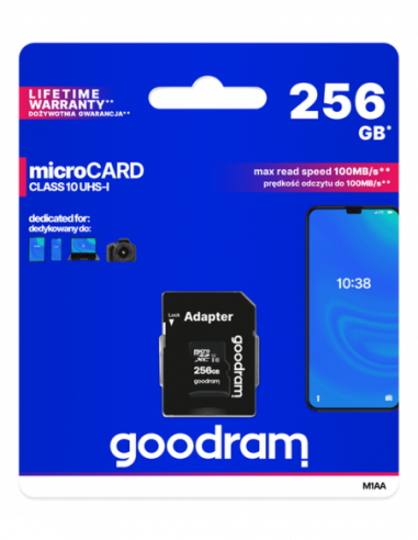 Cartão MicroSD Goodram 256GB Classe...