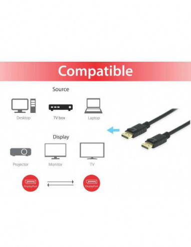 Equip 119253 cabo DisplayPort 3 m Preto Equip 119253 cabo DisplayPort 3 m Preto