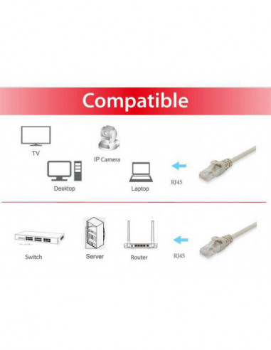 Cabo de Rede Equip Cat6 UTP RJ45 20m...