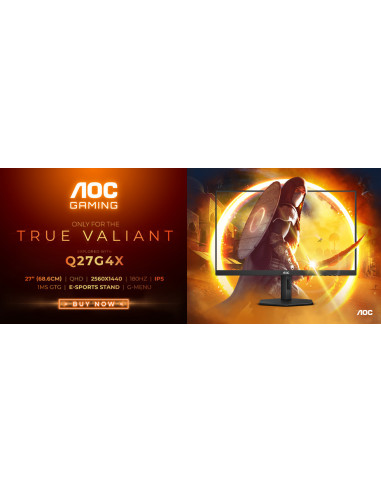 Monitor AOC 27" QHD 180Hz - Fast IPS,...