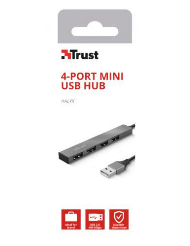 Hub TRUST Halyx USB 2.0, 4 portas,... Hub TRUST Halyx USB 2.0, 4 portas,...