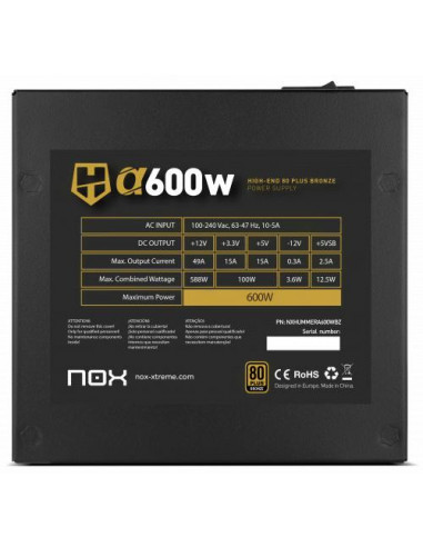 Fonte de Alimentação Nox Hummer Alpha...