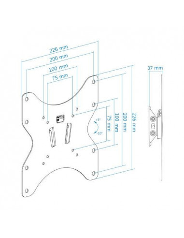 Suporte de Parede Tooq LP1342T-B -...