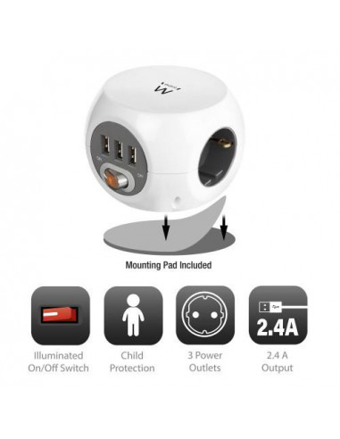 Extensão Ewent EW3939: 3 Tomadas AC +... Extensão Ewent EW3939: 3 Tomadas AC +...