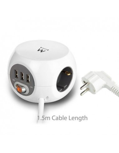 Extensão Ewent EW3939: 3 Tomadas AC +... Extensão Ewent EW3939: 3 Tomadas AC +...