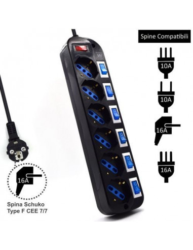 Extensão Ewent EW3851, 6 Tomadas,... Extensão Ewent EW3851, 6 Tomadas,...