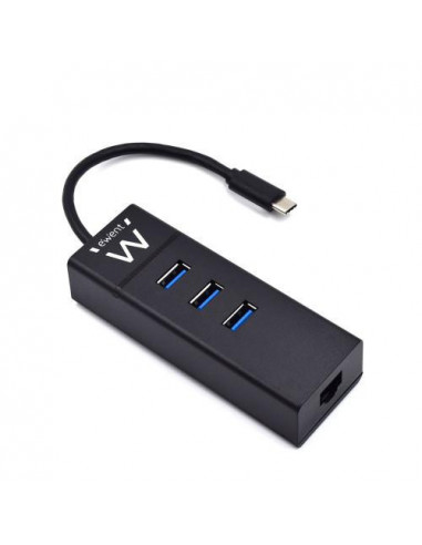 Hub Ewent USB-C com 3 Portas USB e 1... Hub Ewent USB-C com 3 Portas USB e 1...