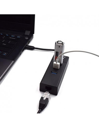 Hub Ewent USB-C com 3 Portas USB e 1... Hub Ewent USB-C com 3 Portas USB e 1...