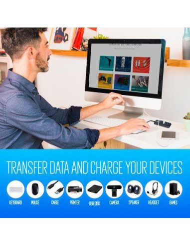 Hub USB Ewent EW1138: 4 Portas, USB... Hub USB Ewent EW1138: 4 Portas, USB...