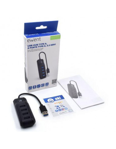 Hub USB Ewent EW1138: 4 Portas, USB... Hub USB Ewent EW1138: 4 Portas, USB...